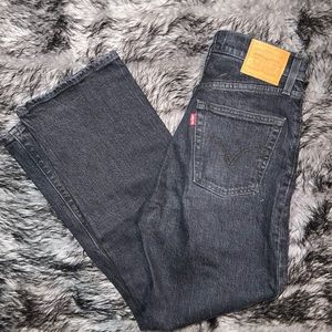 LEVIS RIBCAGE STRAIGHT LEG BLACK DENIM SIZE 25